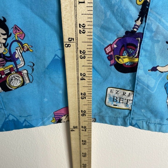 Betty Boop Scrub Top Medical Uniform Blue V-neck Small - Picture 7 of 8